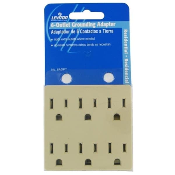 Leviton Leviton Ivory Six-Outlet Grounding Adapter C21-6ADPT-00I C21-6ADPT-00I - main